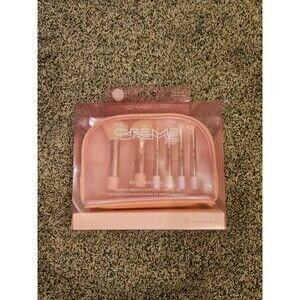 The Creme Shop 6pc Makeup Brush Travel Set w/ Bag in Pink Brand New NWT